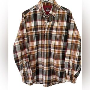 Ridgecut Toughwear Heavy Flannel Ivory/Green Size Medium